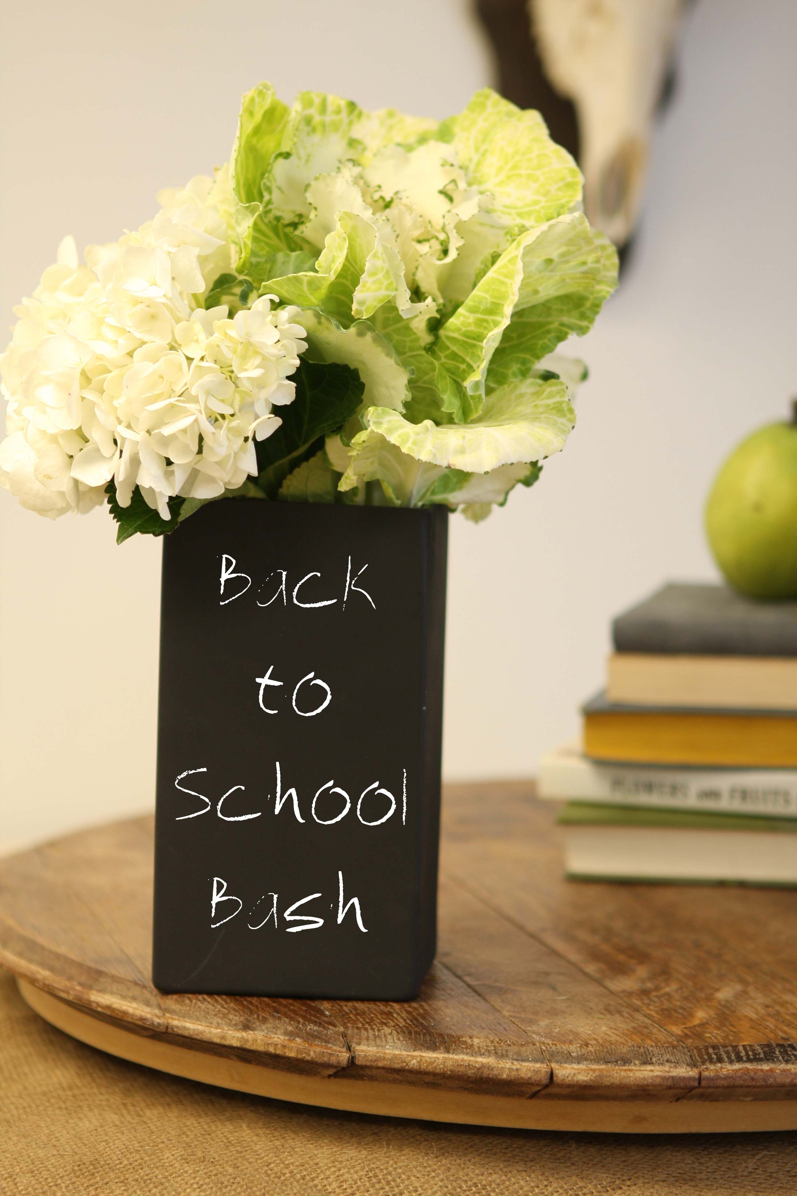 Chalkboard China Rectangle Vase- Back to School Bash